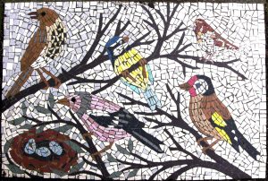 Mosaic Birds Nest and Eggs