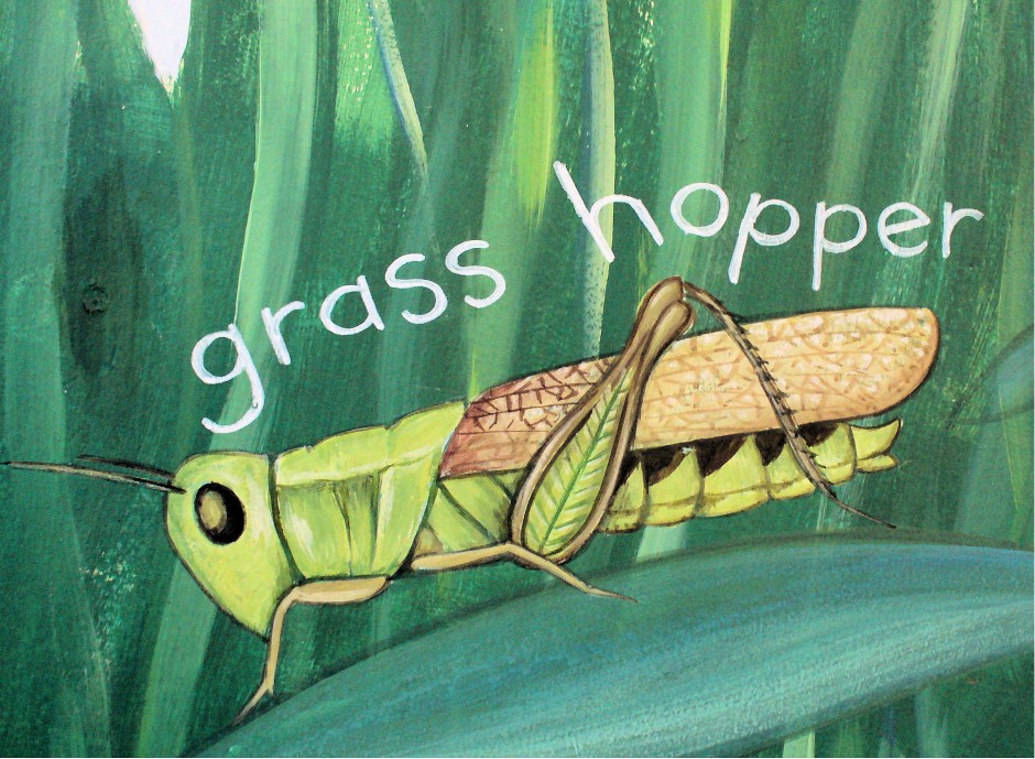Row 4 No 2 - Wildflower mural - Grasshopper